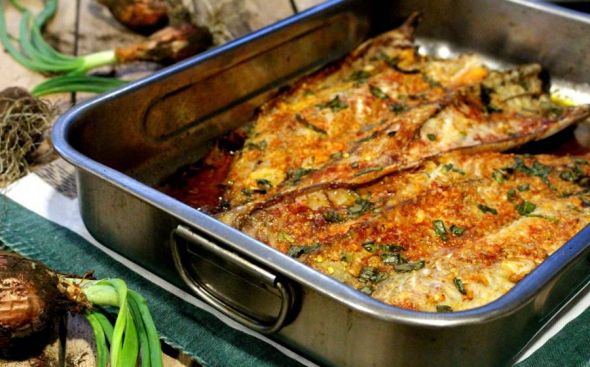  Pargo assado no forno