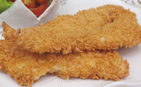  Peixe empanado com aveia