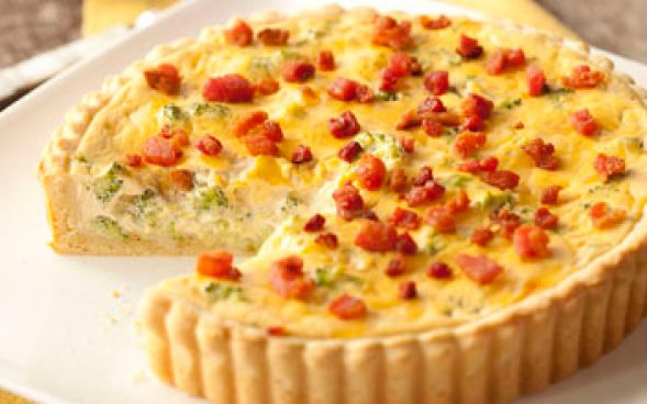  Quiche de queijo e bacon