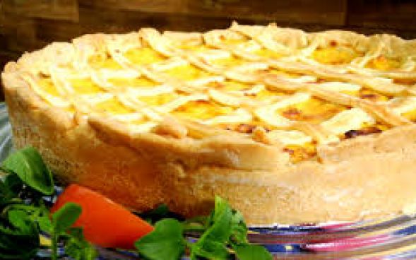  Torta de presunto, queijo e ovinhos de codorna