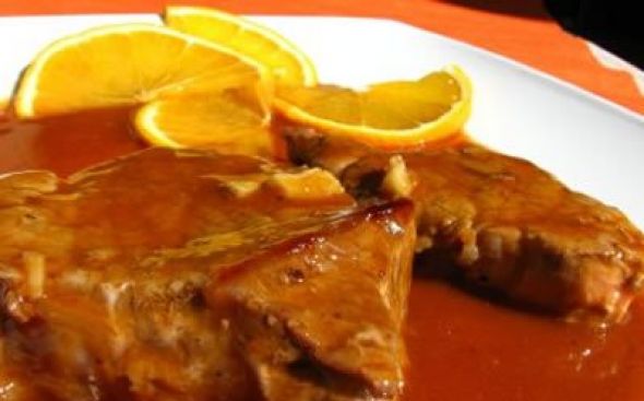 Bife de avestruz australiano  com laranja