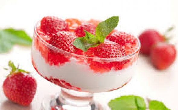 Creme com morangos
