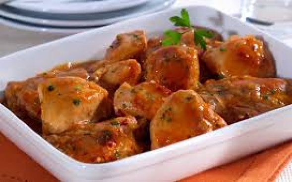 Frango assado em pedaços com gengibre