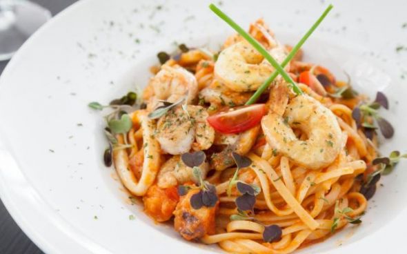 Linguine com frutos do mar