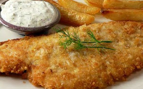 Peixe frito com fubá