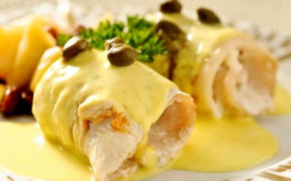 Pescada com molho de mostarda