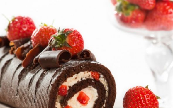 Rocambole de creme de chocolate