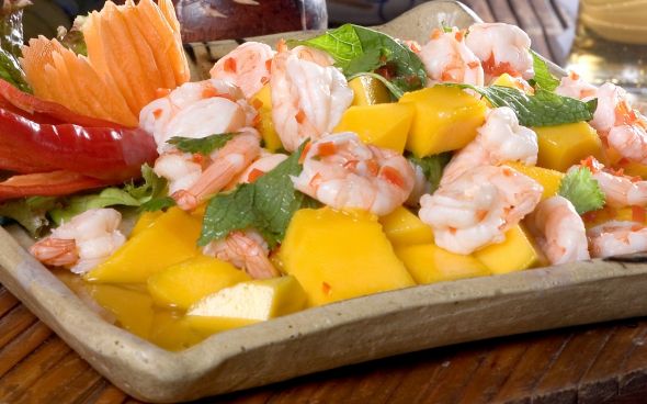 Salada  de camarões a moda Australiana 