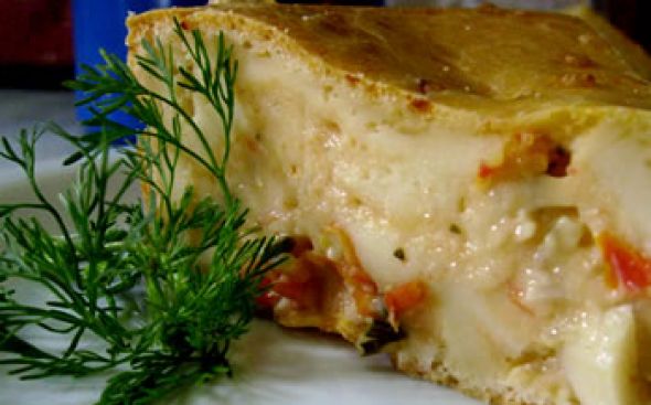 Torta de palmito e queijo